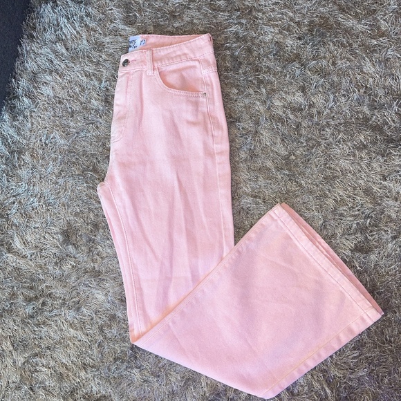 Princess Polly Denim - Princess Polly Pink Denim Flare Pants